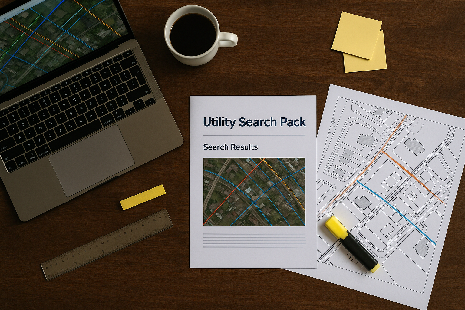 Surveyor reviewing site plans